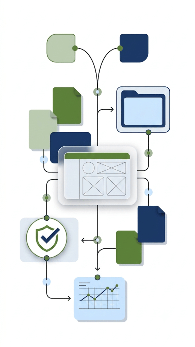 Abstract illustration of two systems exchanging validated EDI data in real time